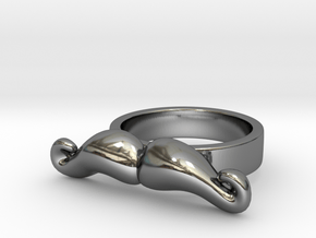 Mustache Type:2 in Fine Detail Polished Silver