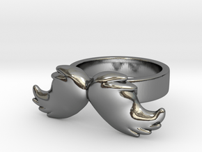 Mustache Type: 3 in Fine Detail Polished Silver