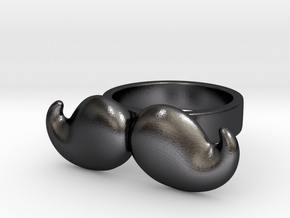 Mustache Type:4  in Polished and Bronzed Black Steel