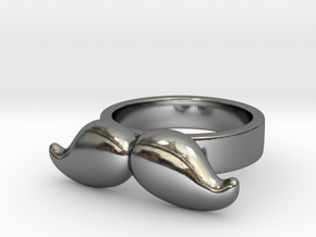 Mustache Type:5 in Fine Detail Polished Silver