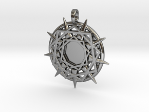 ENNEAGRAM COMPASS in Fine Detail Polished Silver