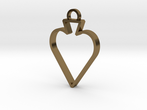 Open Spade Pendant in Polished Bronze