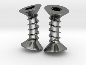 Cufflinks screw - Torx/ Phillips in Fine Detail Polished Silver