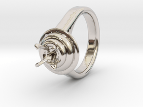 Double Ring Ø17.8 For Diamond 8 Mm in Rhodium Plated Brass