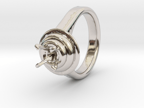 Double Ring Ø17.8 For Diamond 8 Mm in Platinum
