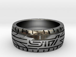 Subaru STI ring - 17 mm (US size 6 1/2) in Fine Detail Polished Silver