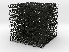 Hilbert/Moore cube ( 3 ) , thin in Black Natural Versatile Plastic