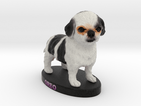 Custom Dog Figurine - Oreo in Full Color Sandstone