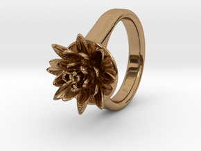 Lotus Ring For Diamond 6 Mm Fit Ø21 Mm in Polished Brass