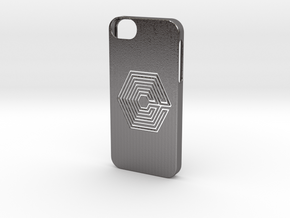 Iphone 5/5s labyrinth case in Polished Nickel Steel