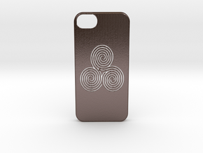 Iphone 5/5s labyrinth case in Polished Bronze Steel
