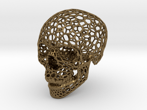 Voronoi Skeletonized Skull in Polished Bronze