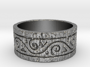 Weathered Wood Tribal Ring in Natural Silver