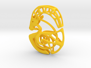 Capricorn Zodiac Pendant in Yellow Processed Versatile Plastic