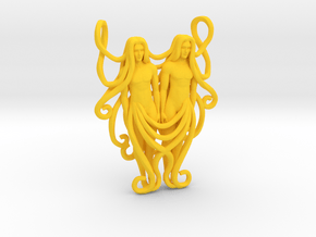 Gemini Zodiac Pendant in Yellow Processed Versatile Plastic