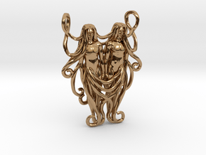 Gemini Zodiac Pendant in Polished Brass