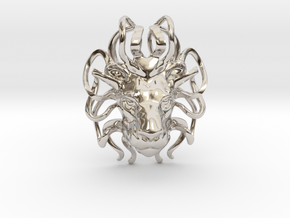 Leo Zodiac Pendant in Rhodium Plated Brass