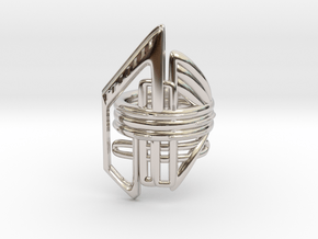 Balem's Ring2 - US-Size 9 (18.89 mm) in Rhodium Plated Brass