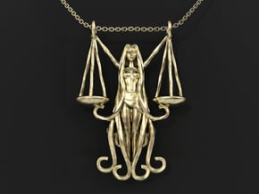 Libra Zodiac Pendant in 14k Gold Plated Brass