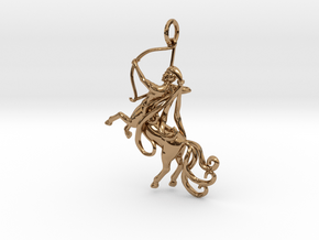 Sagittarius Zodiac Pendant in Polished Brass