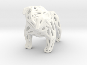Voronoi Bulldog in White Processed Versatile Plastic