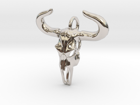 Taurus Zodiac Pendant in Rhodium Plated Brass
