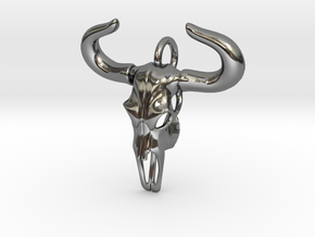 Taurus Zodiac Pendant in Fine Detail Polished Silver
