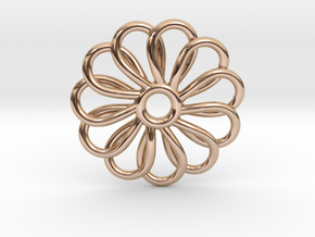 Abp01 Flower Pendant in 14k Rose Gold Plated Brass