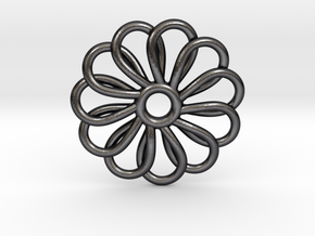 Abp01 Flower Pendant in Polished and Bronzed Black Steel
