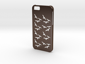 Iphone 6 Birds case in Polished Bronze Steel