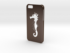 Iphone 6 Hippocampus case in Polished Bronze Steel