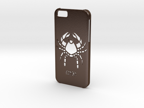 Iphone 6 Cancer case in Polished Bronze Steel