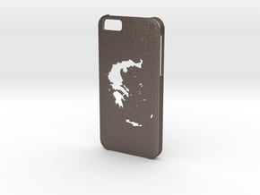 Iphone 6 Greece case in Polished Bronzed Silver Steel