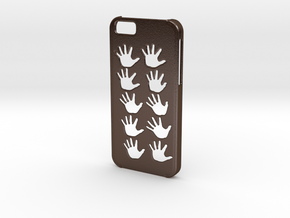 Iphone 6 Hands case in Polished Bronze Steel