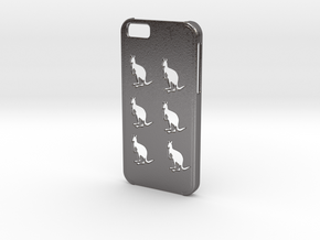 Iphone 6 Kangaroos case in Polished Nickel Steel
