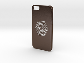 Iphone 6 Labyrinth case in Polished Bronze Steel