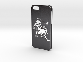 Iphone 6 Leo case in Polished and Bronzed Black Steel