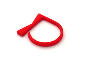 Adjustable ring. Basic model 4. in Red Processed Versatile Plastic