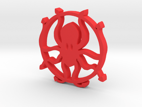 Kraken pendant in Red Processed Versatile Plastic