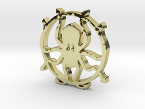 Kraken pendant in 18k Gold Plated Brass