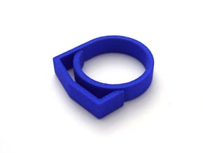 Adjustable ring for men. Model 4. in Blue Processed Versatile Plastic