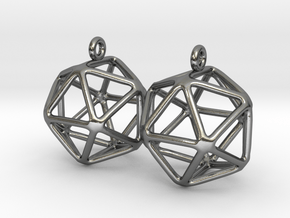 Icosahedron Earring in Polished Silver