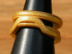 Balem's Ring1 - US-Size 4 (14.86 mm) in Polished Gold Steel