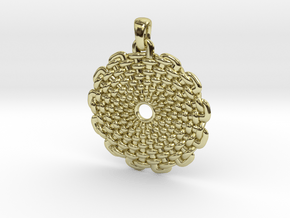 Wicker Pattern Pendant Big in 18k Gold Plated Brass