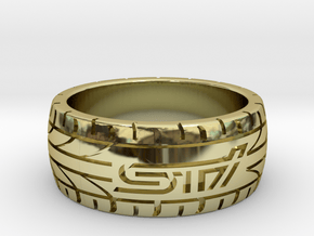 Subaru STI ring - 17 mm (US size 6 1/2) in 18k Gold Plated Brass