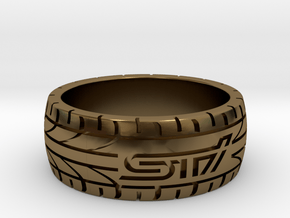 Subaru STI ring - 18 mm (US size 8) in Polished Bronze