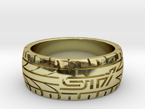 Subaru STI ring - 18 mm (US size 8) in 18k Gold Plated Brass