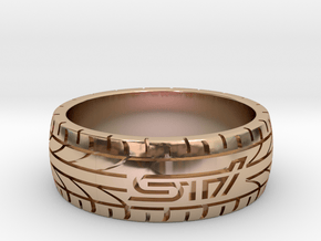 Subaru STI ring - 20 mm (US size 10) in 14k Rose Gold Plated Brass