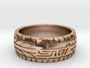 Subaru STI ring - 19 mm (US size 9) in 14k Rose Gold Plated Brass