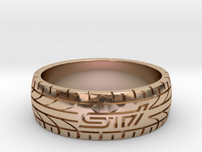 Subaru STI ring - 22 mm (US size 13) in 14k Rose Gold Plated Brass
